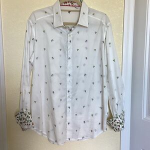 Robert Graham White Shirt with Floral Accents